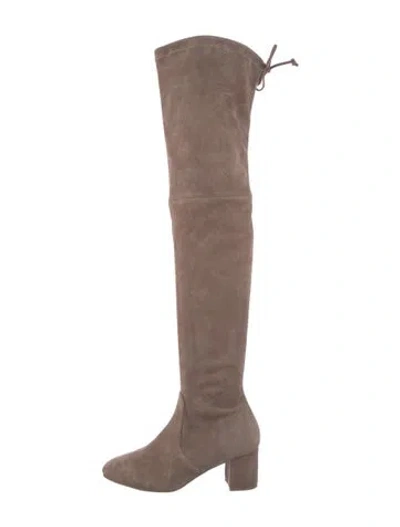 Pre-owned Stuart Weitzman Suede Boots In Neutral