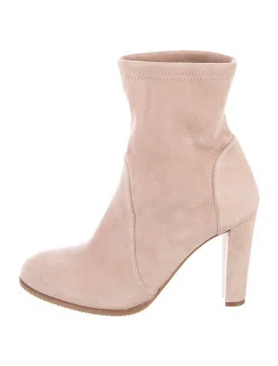 Pre-owned Stuart Weitzman Suede Boots In Neutral