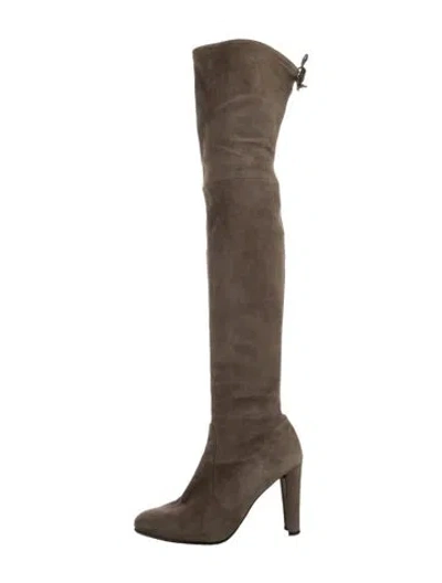 Pre-owned Stuart Weitzman Suede Boots In Neutral