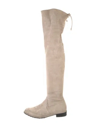 Pre-owned Stuart Weitzman Suede Boots In Neutral
