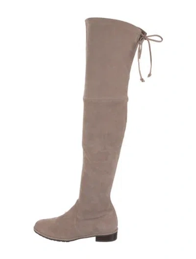Pre-owned Stuart Weitzman Suede Boots In Neutral