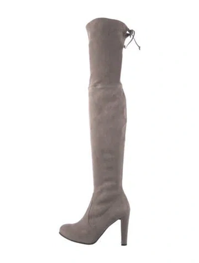 Pre-owned Stuart Weitzman Suede Boots In Neutral