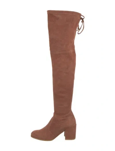 Pre-owned Stuart Weitzman Suede Boots In Neutral