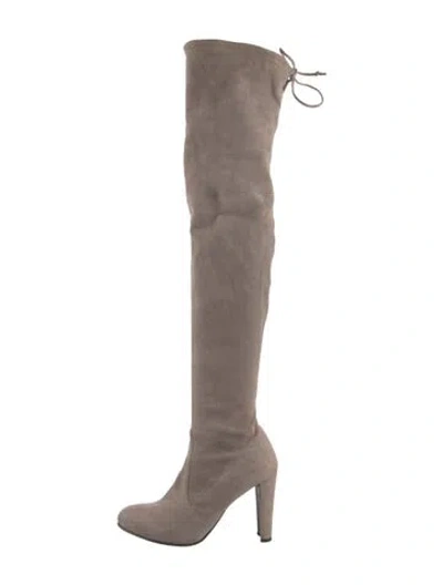 Pre-owned Stuart Weitzman Suede Boots In Neutral