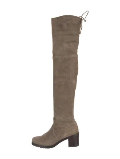 Pre-owned Stuart Weitzman Suede Boots In Neutral