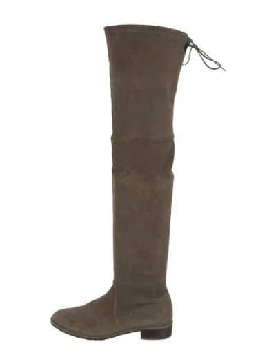 Pre-owned Stuart Weitzman Suede Boots In Neutral