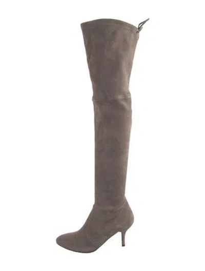 Pre-owned Stuart Weitzman Suede Boots In Neutral