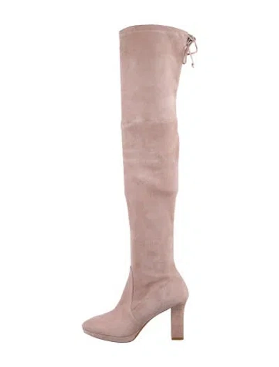 Pre-owned Stuart Weitzman Suede Boots In Neutral