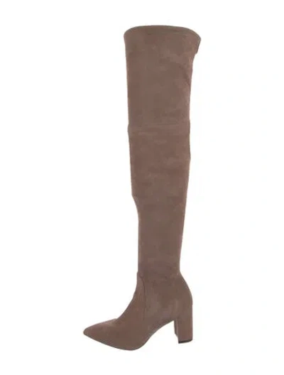 Pre-owned Stuart Weitzman Suede Boots In Neutral