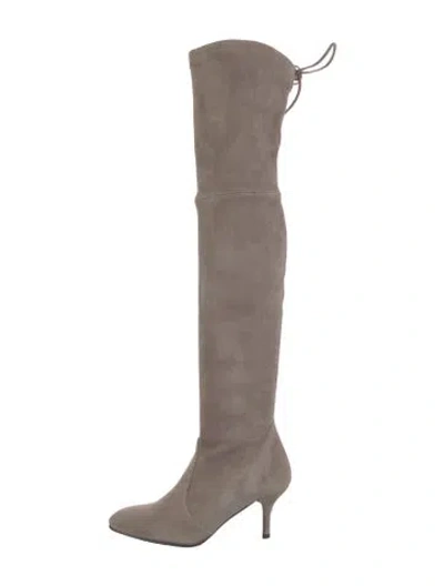 Pre-owned Stuart Weitzman Suede Boots In Neutral
