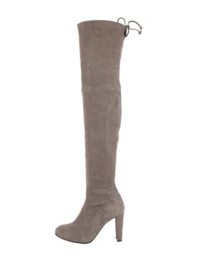 Pre-owned Stuart Weitzman Suede Boots In Neutral