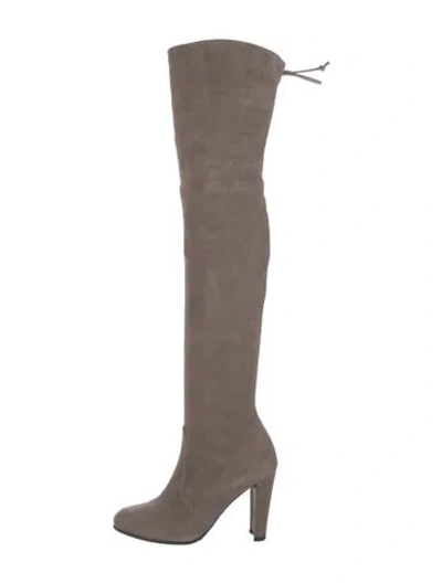 Pre-owned Stuart Weitzman Suede Boots In Neutral