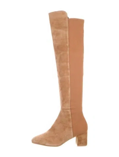 Pre-owned Stuart Weitzman Suede Boots In Neutral