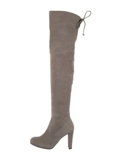 Pre-owned Stuart Weitzman Suede Boots In Neutral