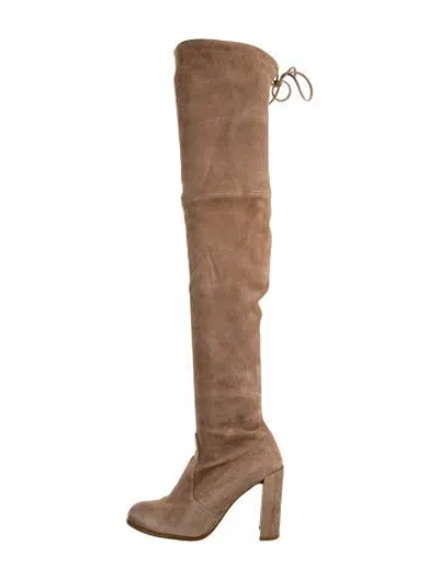 Pre-owned Stuart Weitzman Suede Boots In Neutral