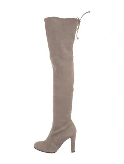 Pre-owned Stuart Weitzman Suede Boots In Neutral