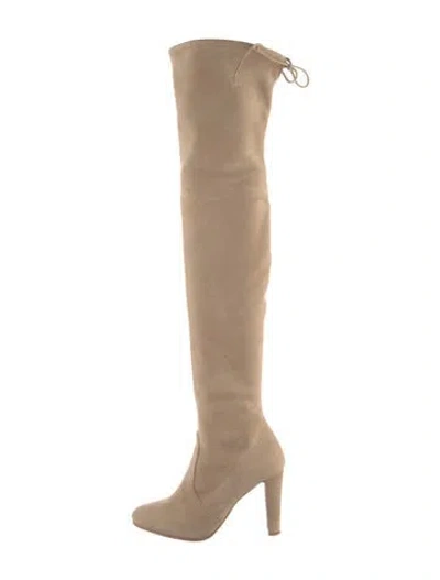 Pre-owned Stuart Weitzman Suede Boots In Neutral