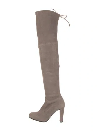 Pre-owned Stuart Weitzman Suede Boots In Neutral
