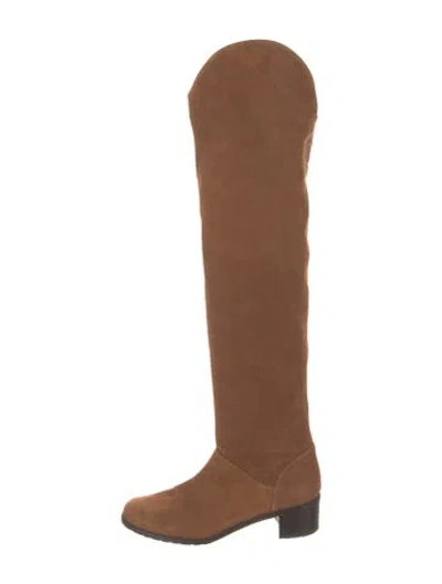 Pre-owned Stuart Weitzman Suede Boots In Neutral