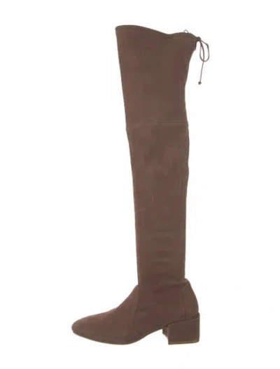 Pre-owned Stuart Weitzman Suede Boots In Neutral