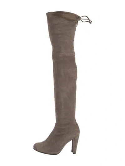 Pre-owned Stuart Weitzman Suede Boots In Neutral
