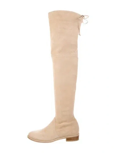 Pre-owned Stuart Weitzman Suede Boots In Neutral