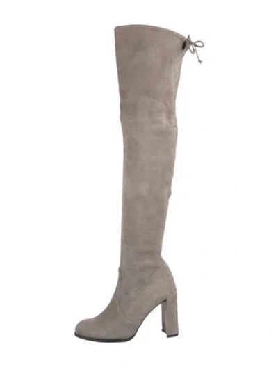 Pre-owned Stuart Weitzman Suede Boots In Neutral