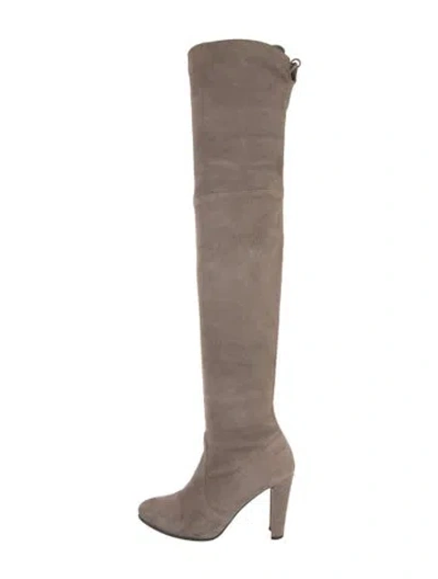 Pre-owned Stuart Weitzman Suede Boots In Neutral