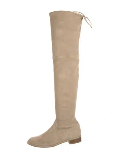 Pre-owned Stuart Weitzman Suede Boots In Neutral