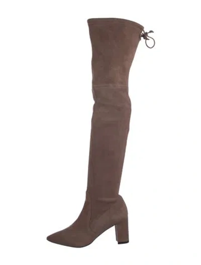 Pre-owned Stuart Weitzman Suede Boots In Neutral