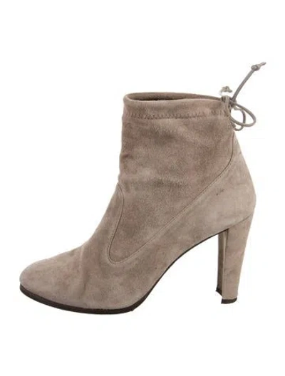 Pre-owned Stuart Weitzman Suede Boots In Neutral