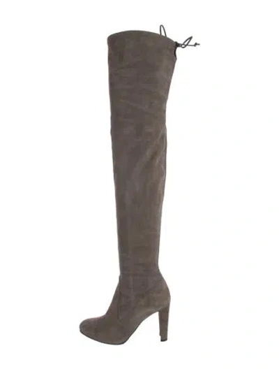 Pre-owned Stuart Weitzman Suede Boots In Neutral