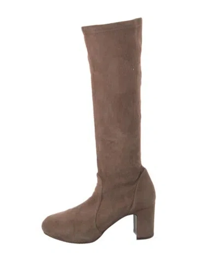 Pre-owned Stuart Weitzman Suede Boots In Neutral
