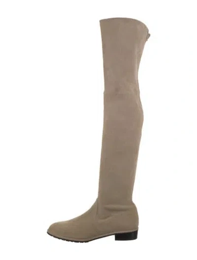 Pre-owned Stuart Weitzman Suede Boots In Neutral