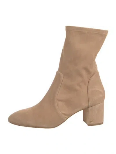 Pre-owned Stuart Weitzman Suede Boots In Neutral