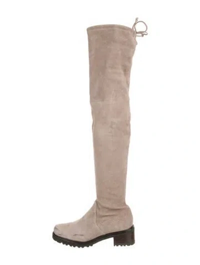 Pre-owned Stuart Weitzman Suede Boots In Neutral