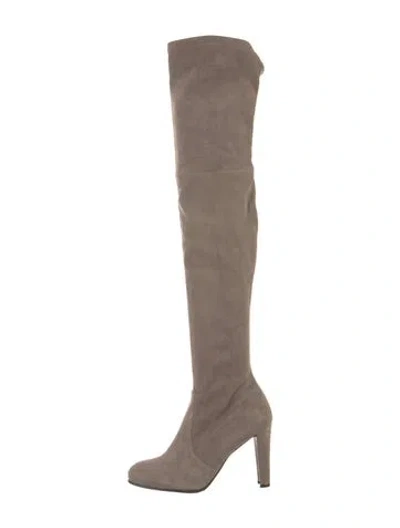 Pre-owned Stuart Weitzman Suede Boots In Neutral