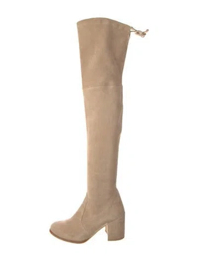 Pre-owned Stuart Weitzman Suede Boots In Neutral