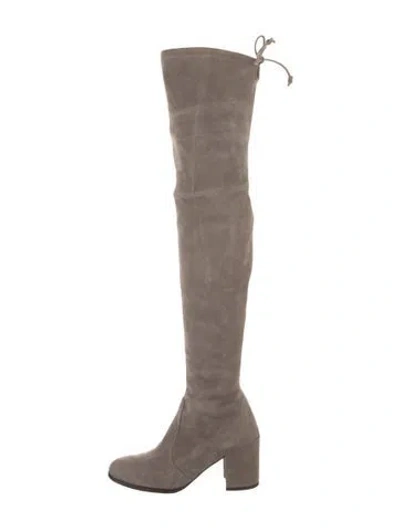 Pre-owned Stuart Weitzman Suede Boots In Neutral