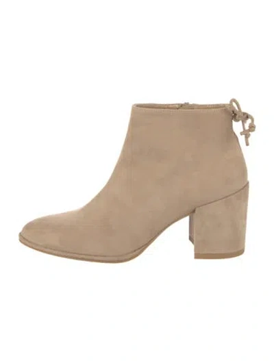 Pre-owned Stuart Weitzman Suede Boots In Neutral