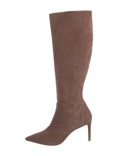 Pre-owned Stuart Weitzman Suede Boots In Neutral