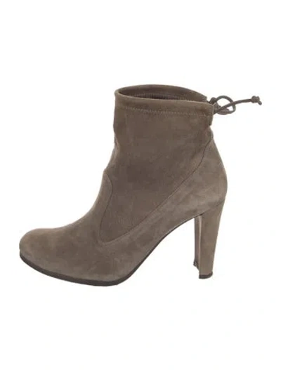 Pre-owned Stuart Weitzman Suede Boots In Neutral