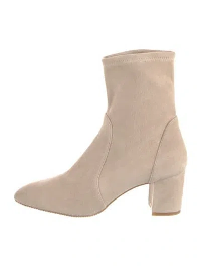 Pre-owned Stuart Weitzman Suede Boots In Neutral
