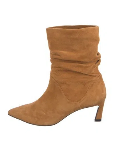 Pre-owned Stuart Weitzman Suede Boots In Neutral