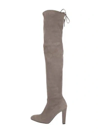 Pre-owned Stuart Weitzman Suede Boots In Neutral
