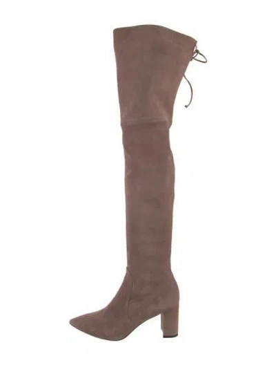 Pre-owned Stuart Weitzman Suede Boots In Neutral