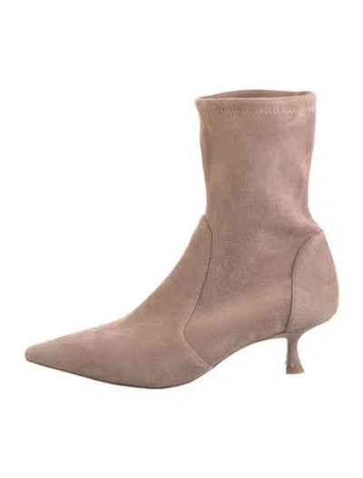 Pre-owned Stuart Weitzman Suede Boots In Neutral