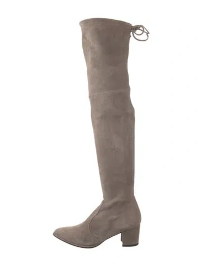 Pre-owned Stuart Weitzman Suede Boots In Neutral
