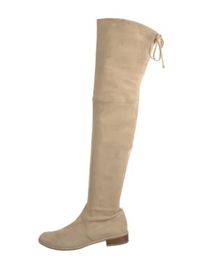 Pre-owned Stuart Weitzman Suede Boots In Neutral