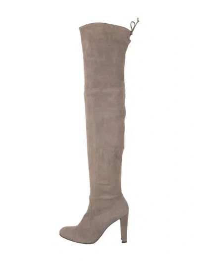 Pre-owned Stuart Weitzman Suede Boots In Neutral